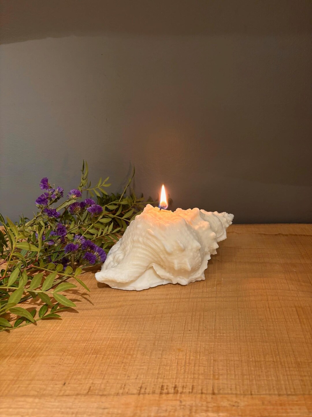 Extra Large Sea Shell Candle – Handmade Coastal Soy Wax Candle, Beach ...