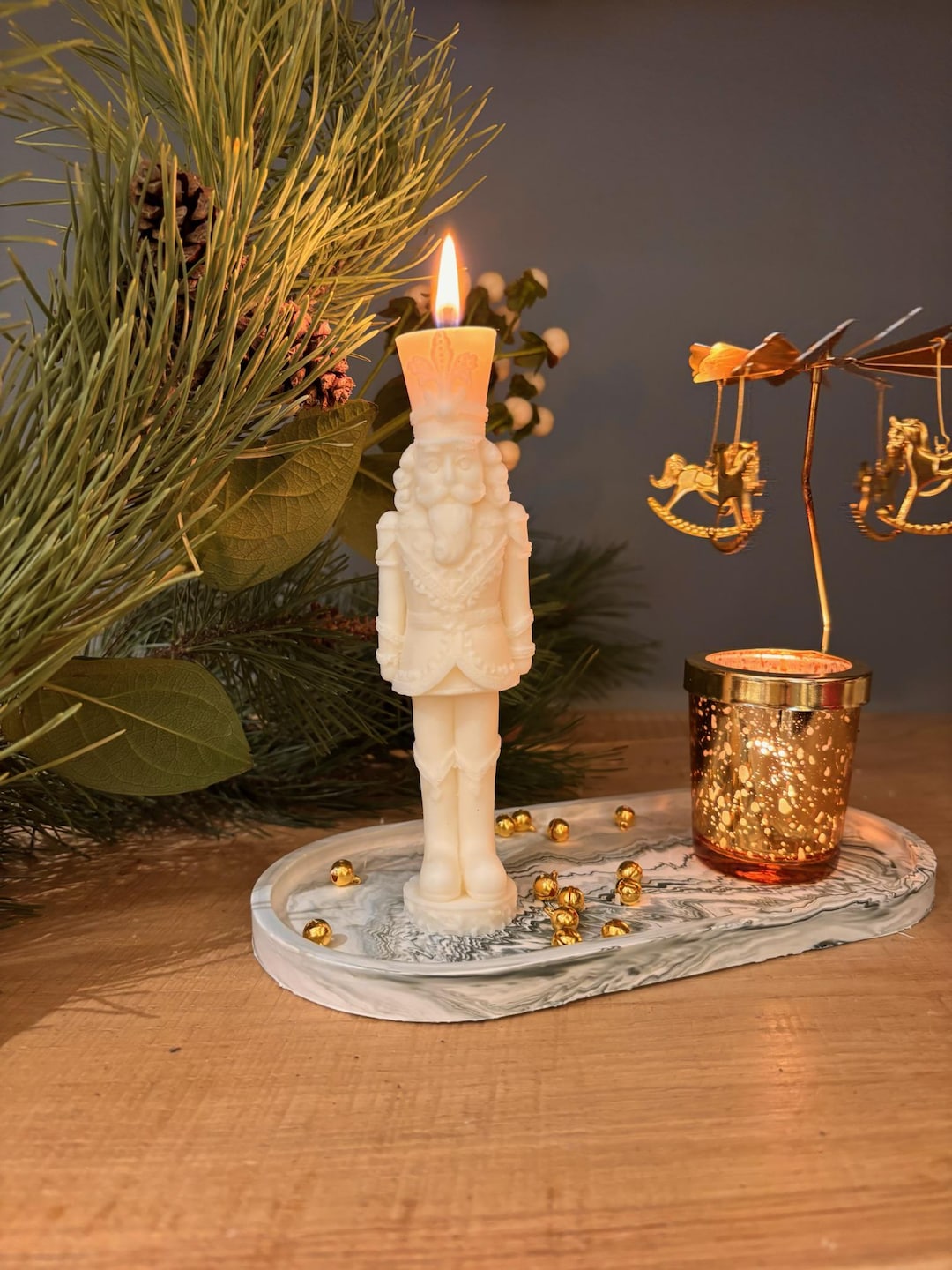Nutcracker Candle – Handmade Soy Wax Christmas Candle, Festive Holiday ...