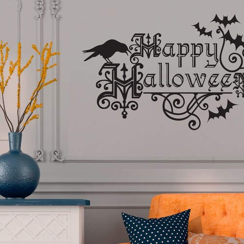 Halloween Wall Decals Flying Bat Wall Stickers Party Etsy