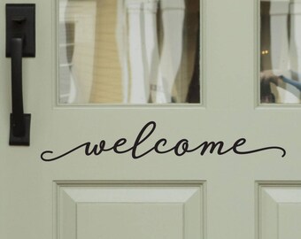 Modern Farmhouse Style Front Door Decals - Welcome Decal for Door or Entryway Decor -WB411