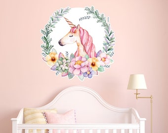 Unicorn Wall Decal - Removable and Reusable - Great Birthday or Baby Gift Idea - WB425