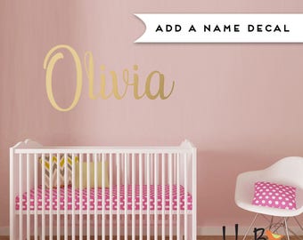 Baby Name Wall Decal for Nursery - Gold Name Decal - Gold Baby Name Wall Decal - First Name or Any Word -WB108