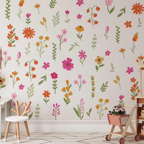 Wildflower Wall Decals Etsy
