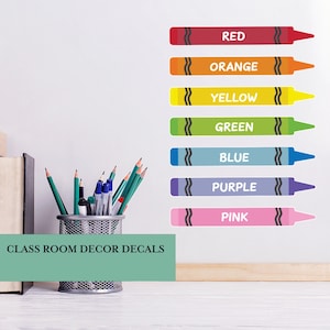 Colors Teacher Classroom Decor Decals for Whiteboard & Walls, great or schools, Montessori, day care, home school, includes 7 decals - WB076