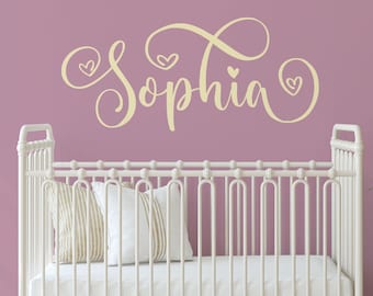 Personalized Name Wall Decal - Custom Wall Sticker, New Baby Shower Gift, Nursery Decor, Boho Nursery Decor Idea - WBNAME13