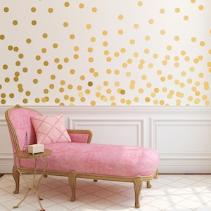 Gold Dot Wall Decals - Metallic Gold Polka Dots - Gold Wall Stickers - Peel and Stick Dots - WBDOTS