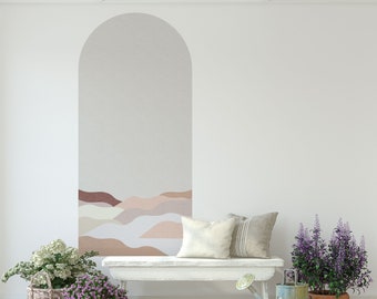 Décalcomanie murale Boho Aesthetic Arch, amovible, idéale pour la décoration de bureau ou d'appartements, papier peint autocollant, mur d'accent facile - ARCHWB02C