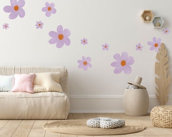 Boho Decor Nursery Wall Decals, Flower Wall Art Kids Wall Decoration, Kids Room Décor Flower Gifts, Daisy Flower Wall Stickers - WB084