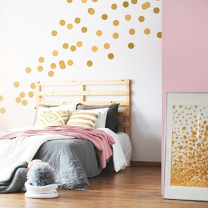 Gold Dot Wall Decals Metallic Gold Polka Dots Gold Wall Stickers Peel and Stick Dots WBDOTS image 5