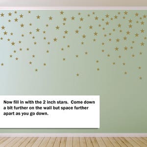 Gold Stars Wall Decals Set for Nursery Decor, Easy Peel and Stick Application, removable, matte metallic finish looks like paint WBSTRm image 6