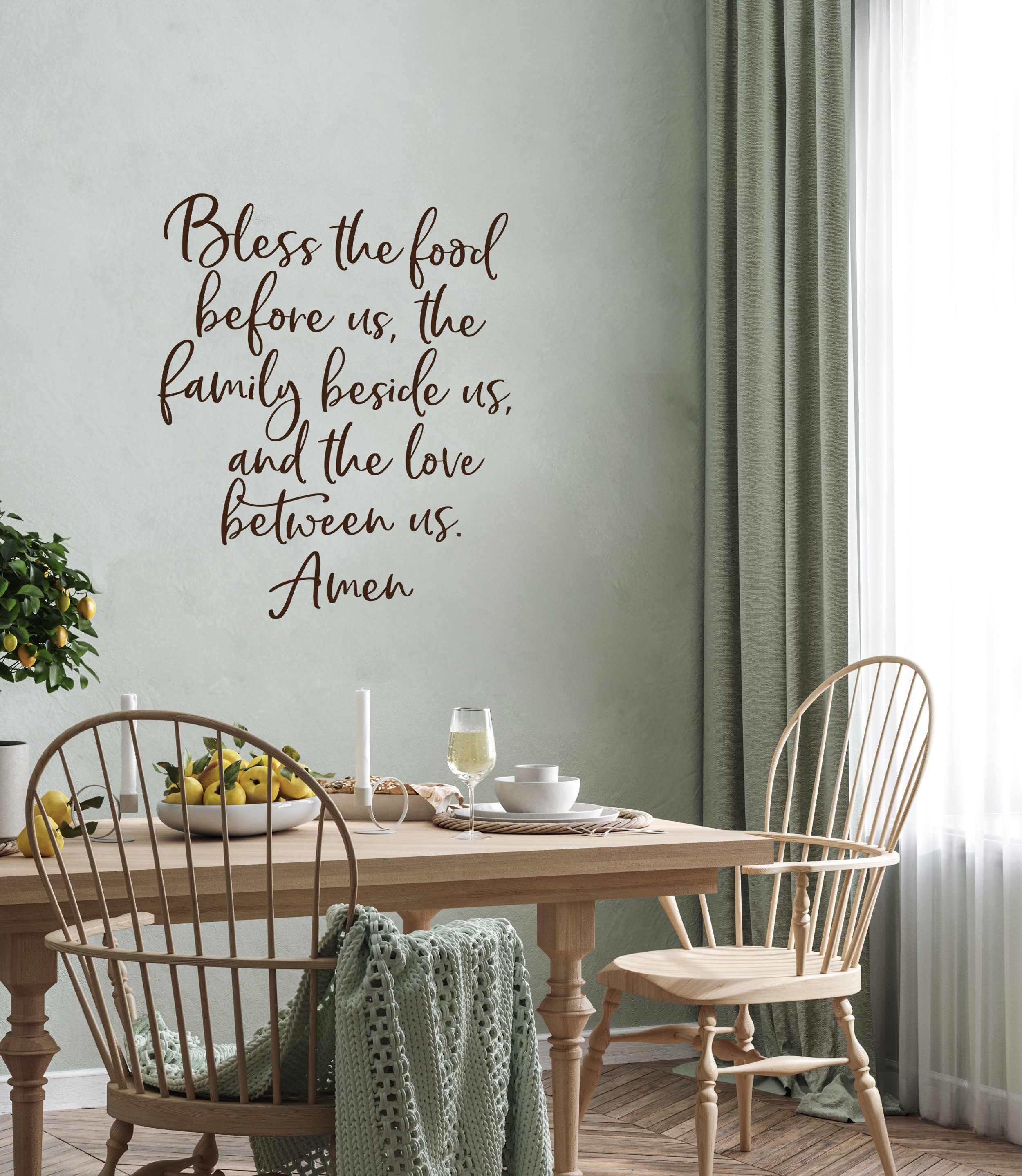 Bless the Food Before Us Wall Decal rustic farmhouse style Etsy