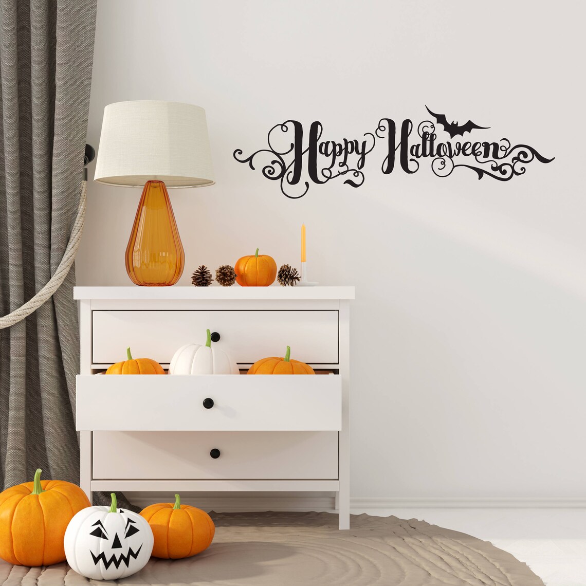 Happy Halloween Wall Decal Handwritten Style Halloween Etsy