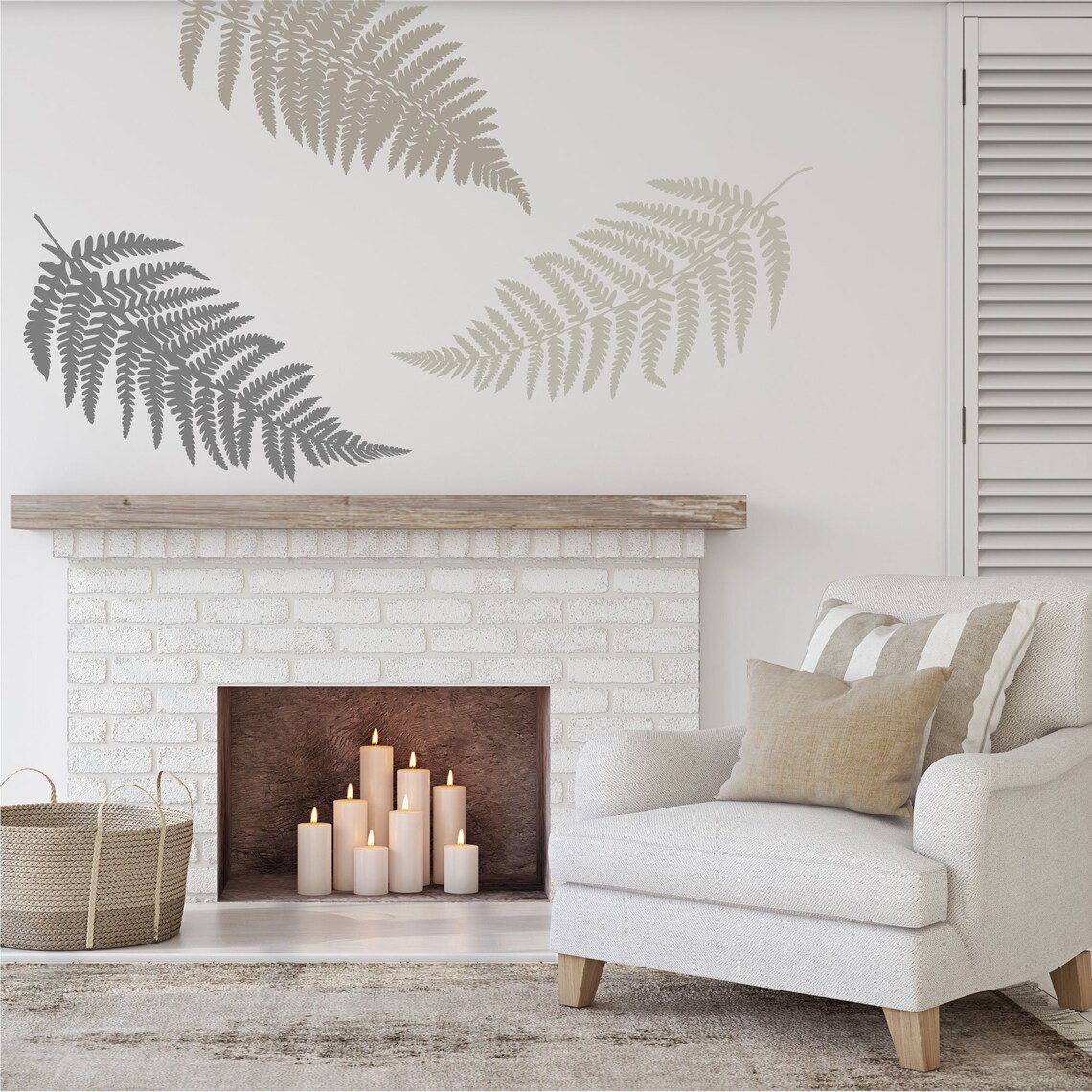 Fern Wall Decals Large Wall Decals ONE LEAF Choose Size Etsy