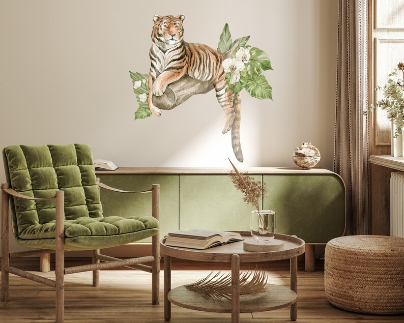Tiger Wall Decals Nursery Wall Decor Stickers Tropical Safari Etsy