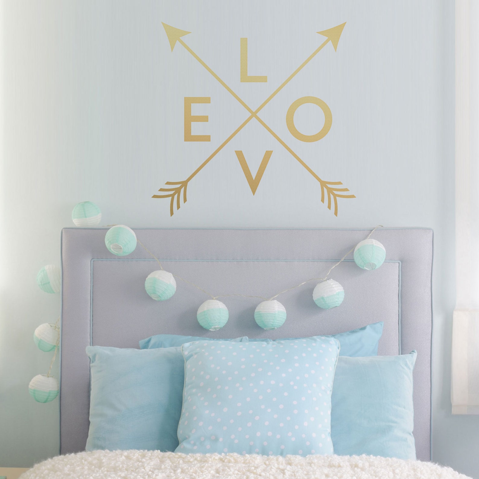 Gold Arrow Wall Decal Crossed Arrows Love Wall Decor Love Etsy