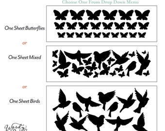 Extra Sheet of Birds or Butterflies or Mix to go with Hanging Vines Sets WEXTRA