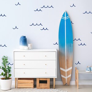 Ocean Wave Wall Decals Removable Wall Decor, Beach Nursery Decals, Nautical Nursery Decor, Costal Cottage Kids Room Wall Stickers WB069 image 8