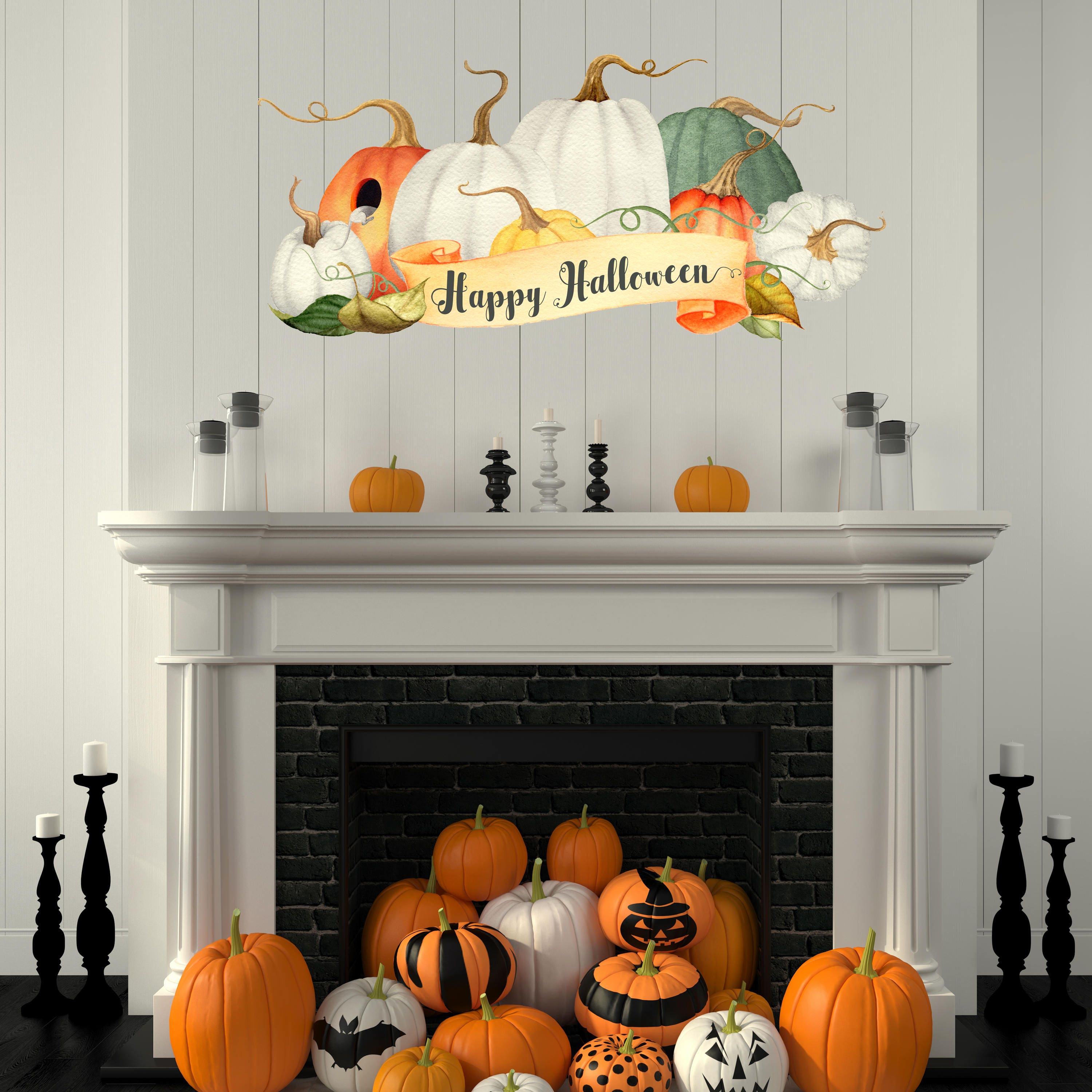 Unique Halloween Wall Decals Cute Rustic Pumpkin Patch Etsy