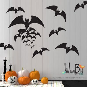 Halloween wall decals flying bat wall stickers party decorations Halloween decor WB710 image 2