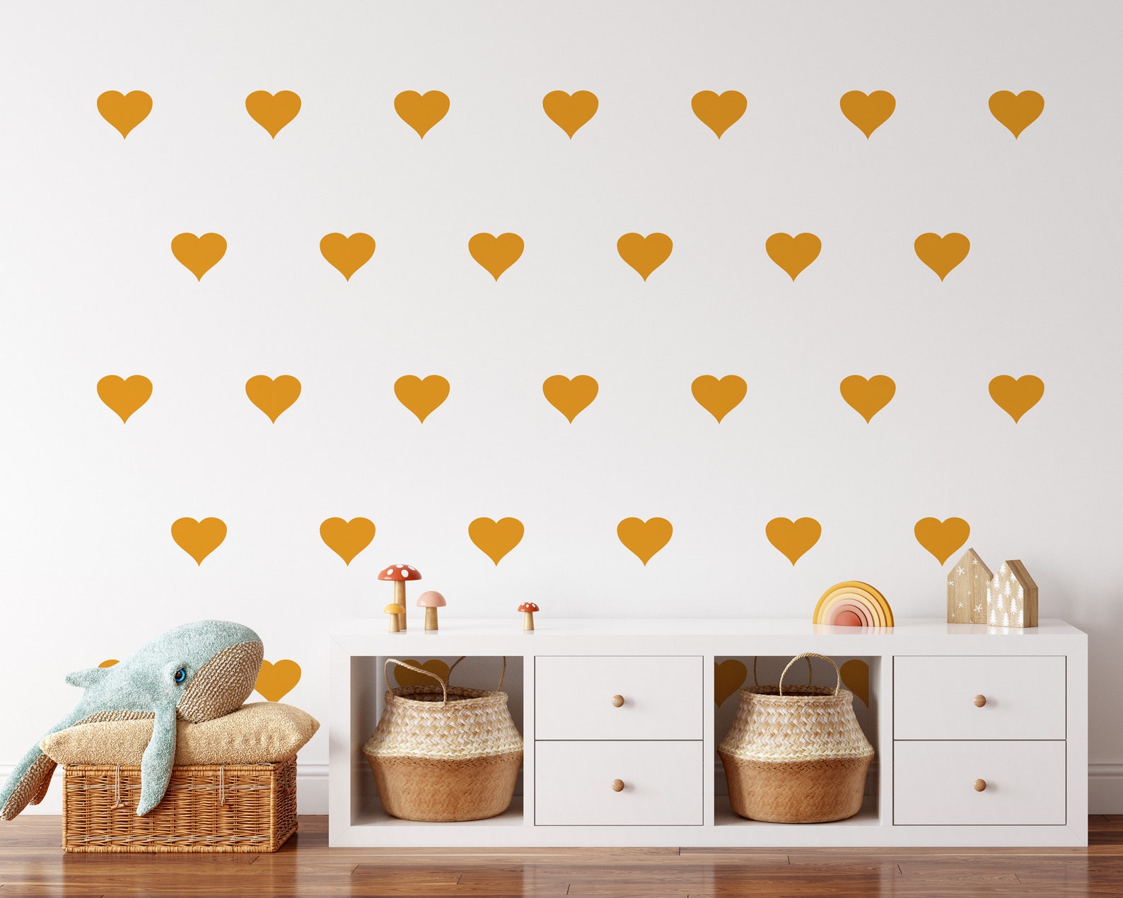 Gold Heart Decals Peel and Stick Wall Stickers Gold Sticker Etsy