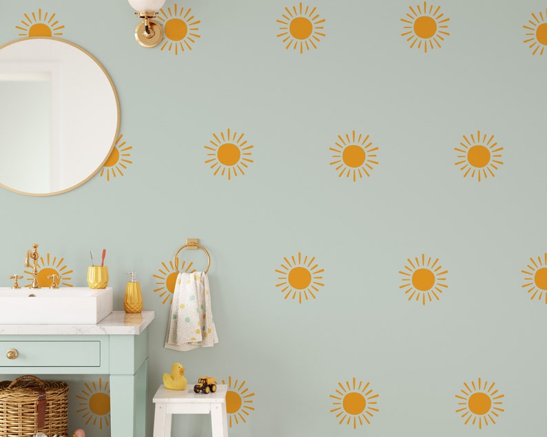 Sunshine Wall Decals Set of 20 Individual Sunbursts Cute Etsy