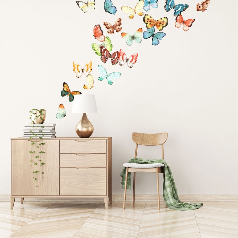 Butterfly Wall Decals made from Peel and Stick Wallpaper Etsy