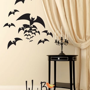 Halloween wall decals flying bat wall stickers party decorations Halloween decor WB710 image 1