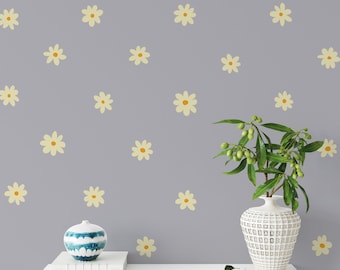 Daisy Wall Decals, Flower Wall Stickers, Nursery Decor, Kids Room Wall Art - WB040