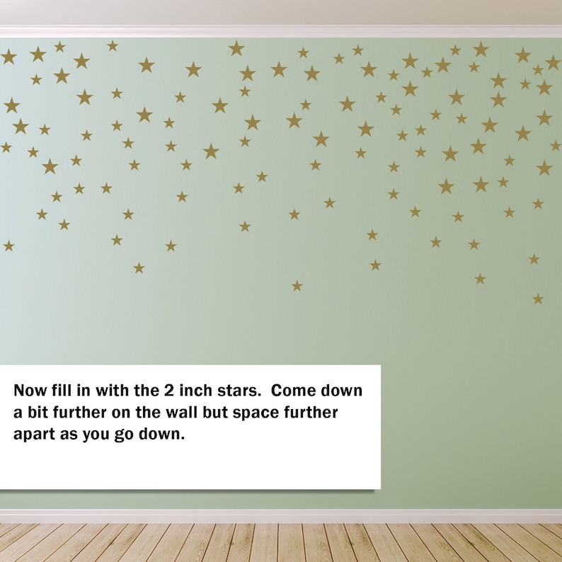 Gold Stars Wall Decals Pack Peel and Stick Confetti Wall Etsy