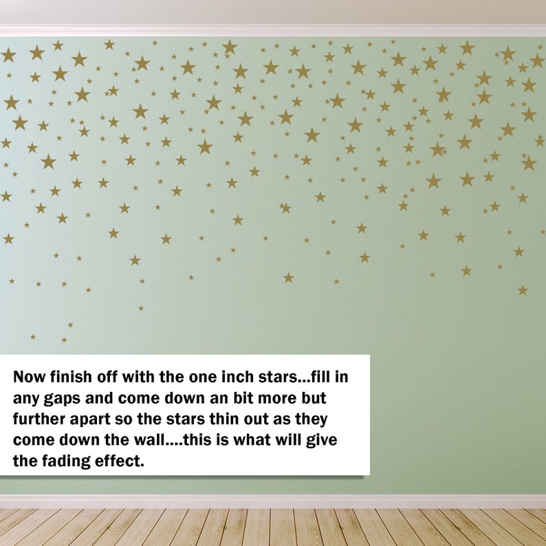 Gold Stars Wall Decals Pack Peel and Stick Confetti Wall Decals Metallic Star Wall Decals WBSTRm image 5