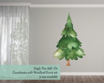 Extra Tree Wall Decal, made with peel and stick fabric wallpaper material, goes with woodland mural sets - WB032