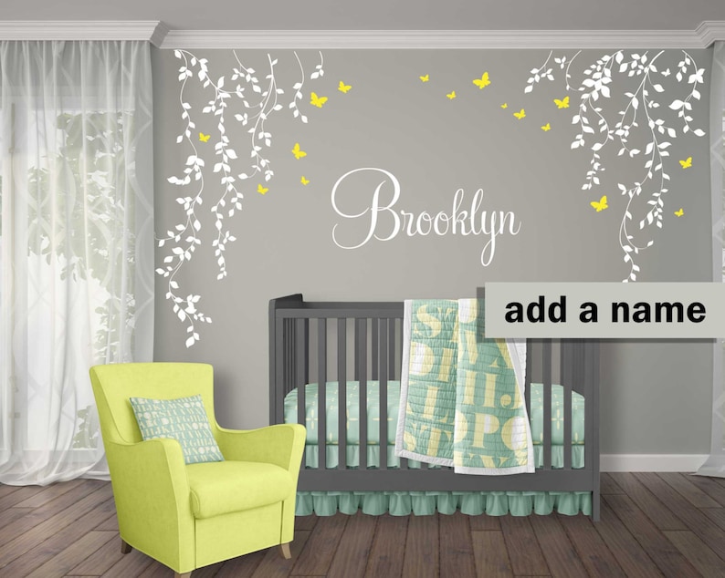 Hanging Vines and Leaves Floral Wall Decals Set With Etsy