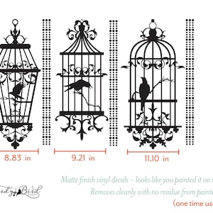 Gothic Home Decor, Goth Wall Decals, Vintage Style Birdcages with Ravens, Dark Nursery Design for the Goth Baby, Edgar Allen Poe WB703 image 5