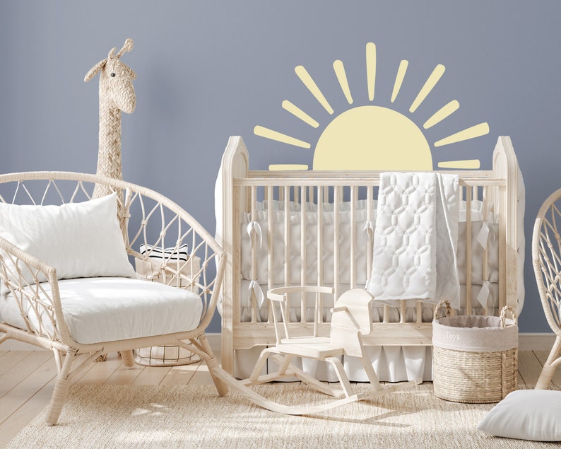 Large Half Sun Wall Decal Nursery Decor Kids Room Wall Art - Etsy