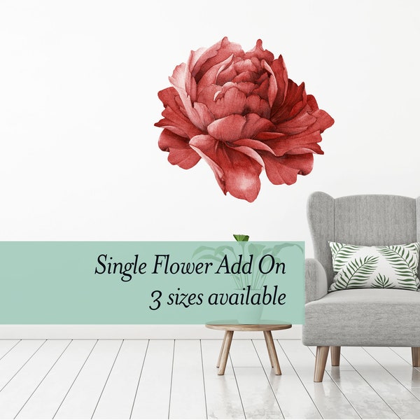 Red Flower Wall Decal Etsy