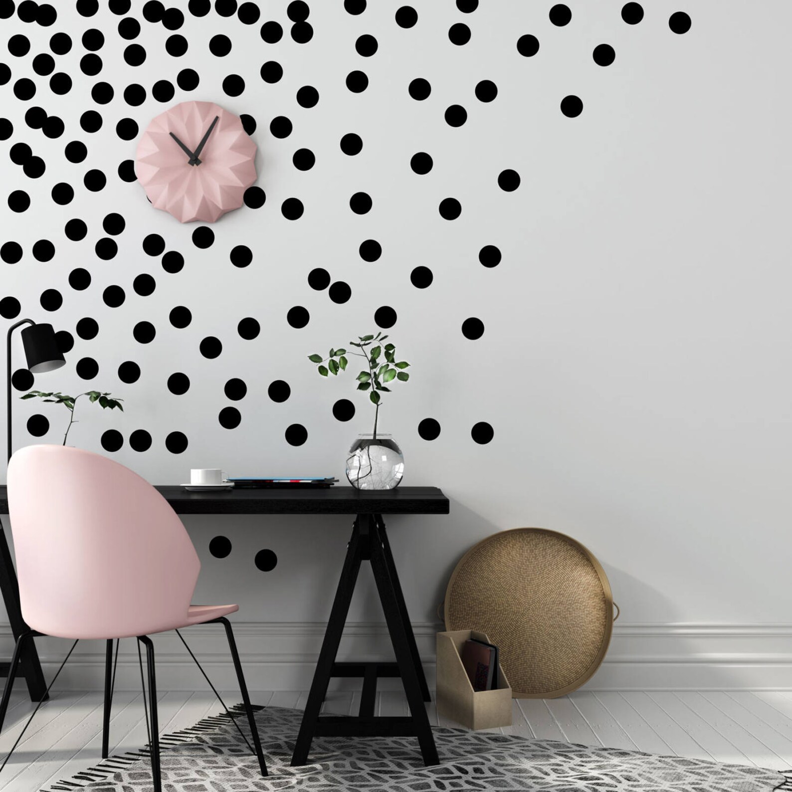 Gold Dot Wall Decals Metallic Gold Polka Dots Gold Wall Etsy