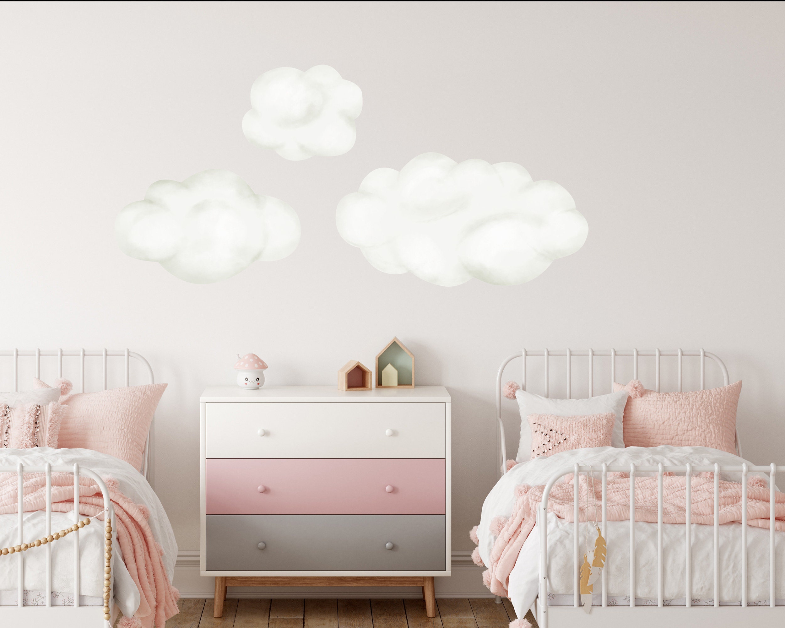 Cloud Wall Decals For Kids Room – 32-Piece Nursery Wall Stickers, Removable Vinyl Decor For Baby Boys & Girls - View #3