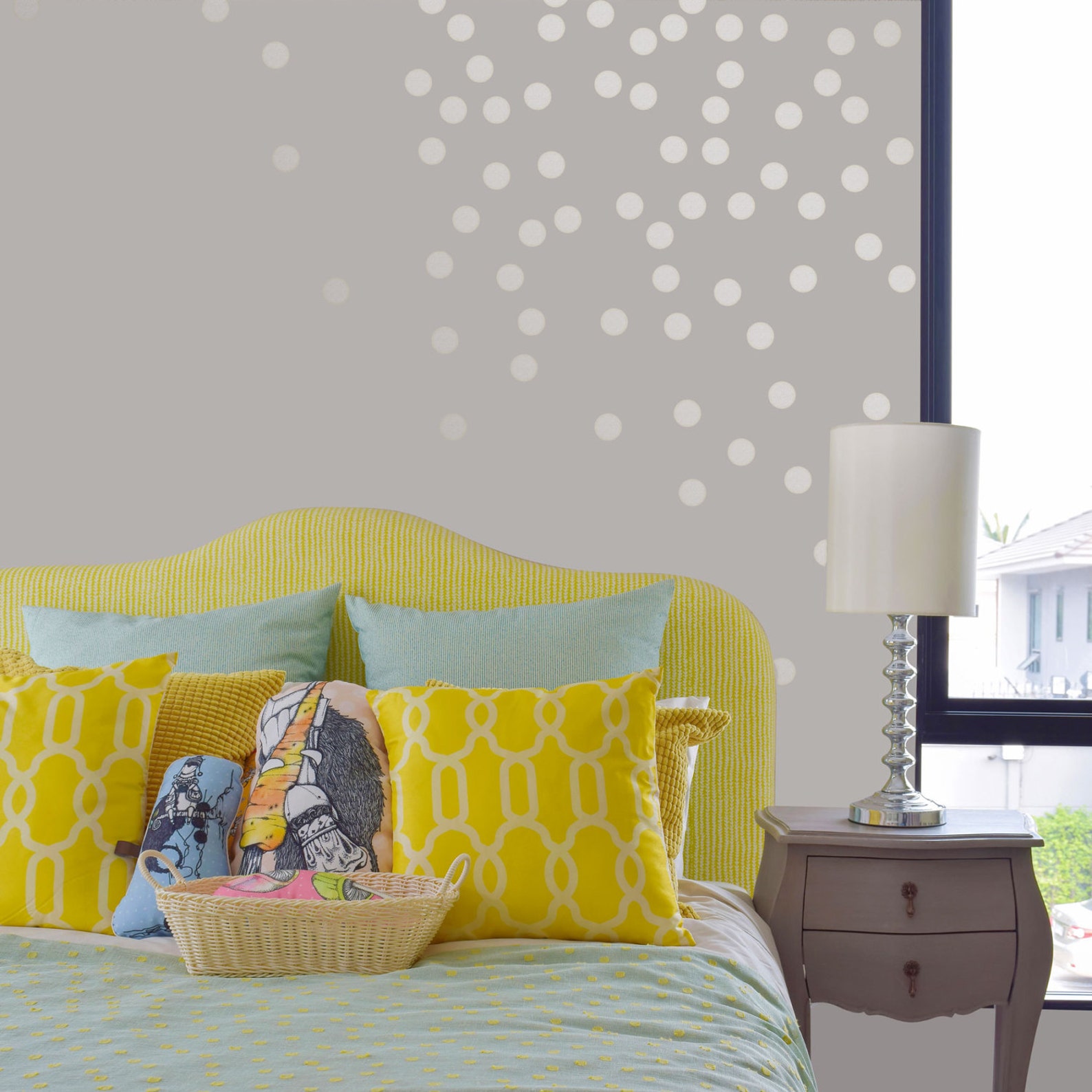 Gold Polka Dot Wall Decals Metallic Polka Dot Wall Decals Etsy
