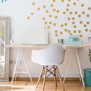 Gold Dot Wall Decals Metallic Gold Polka Dots Gold Wall Stickers Peel and Stick Dots WBDOTS image 6