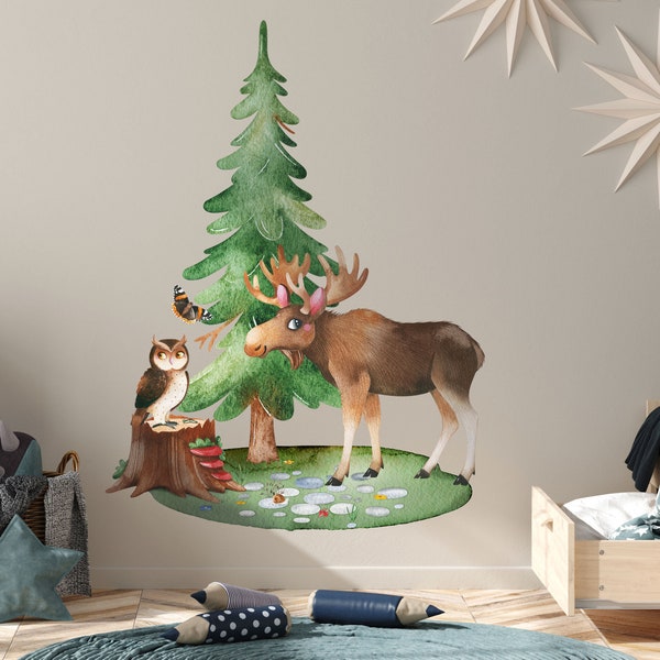 Owl Tree Wall Decal Etsy