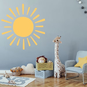 Large Full Sun Wall Decal - Nursery Decor ,sunburst Kids Room Wall Art
