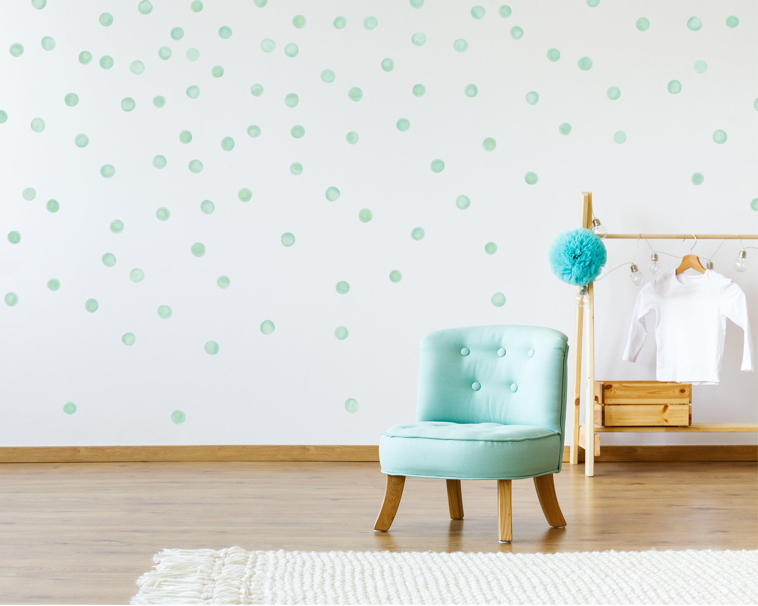 Home & Living WBWDOTY hand painted style Yellow Watercolor Polka Dot