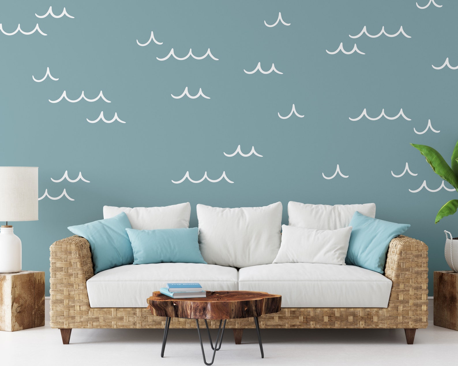 Ocean Waves Wall Decals, Summer House Decor, Beach Nursery Decal, Beach