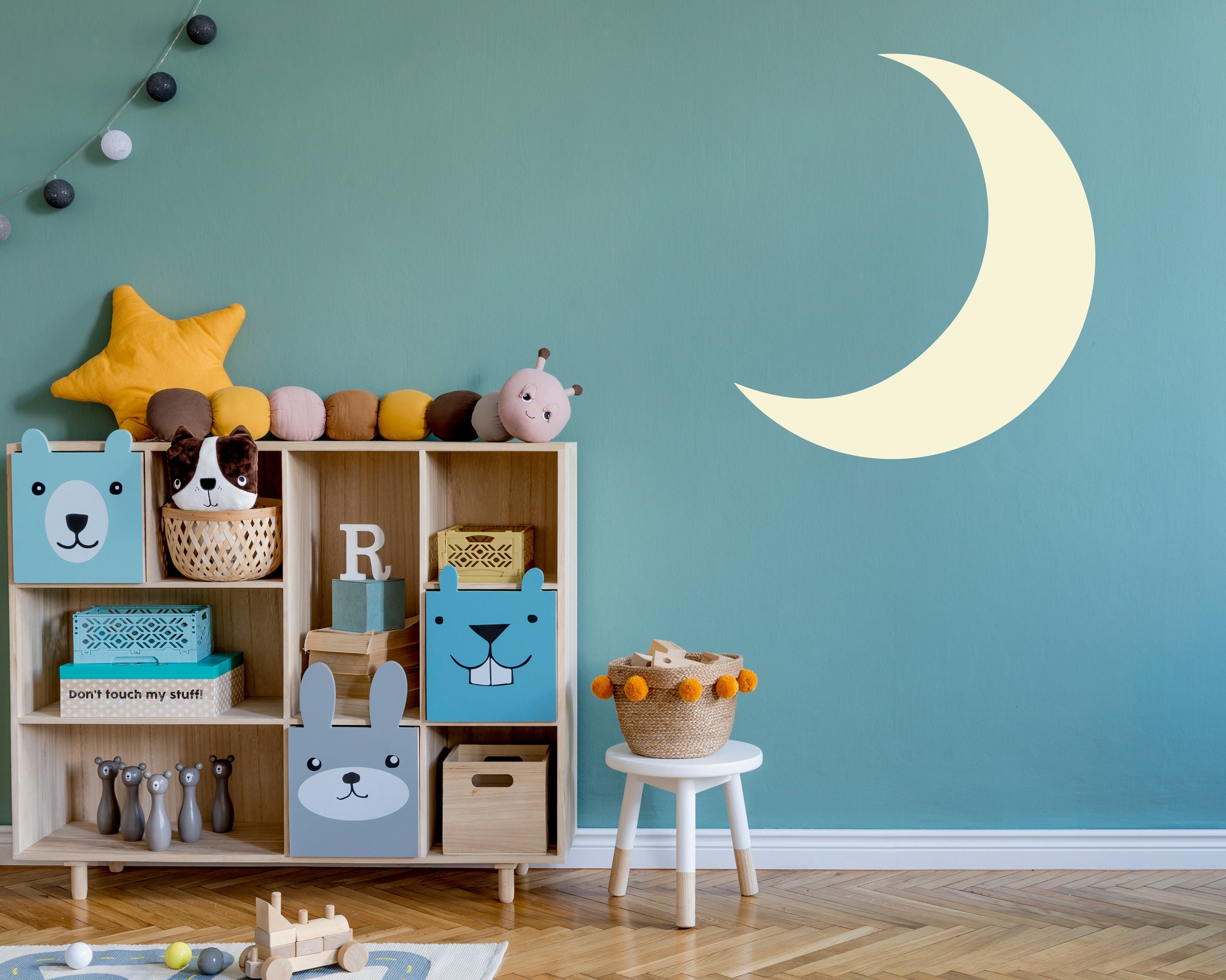 Large Crescent Moon Wall Decal - for Nursery Decor, Kids Room Wall Art ...