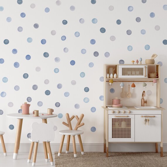 Colorful Watercolor Polka Dot Wall Stickers - Removable Decals For Nursery, Kids Room, Classroom - View #3