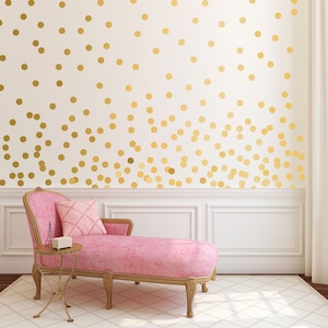 Gold Dot Wall Decals - Metallic Gold Polka Dots - Gold Wall Stickers - Peel and Stick Dots - WBDOTS