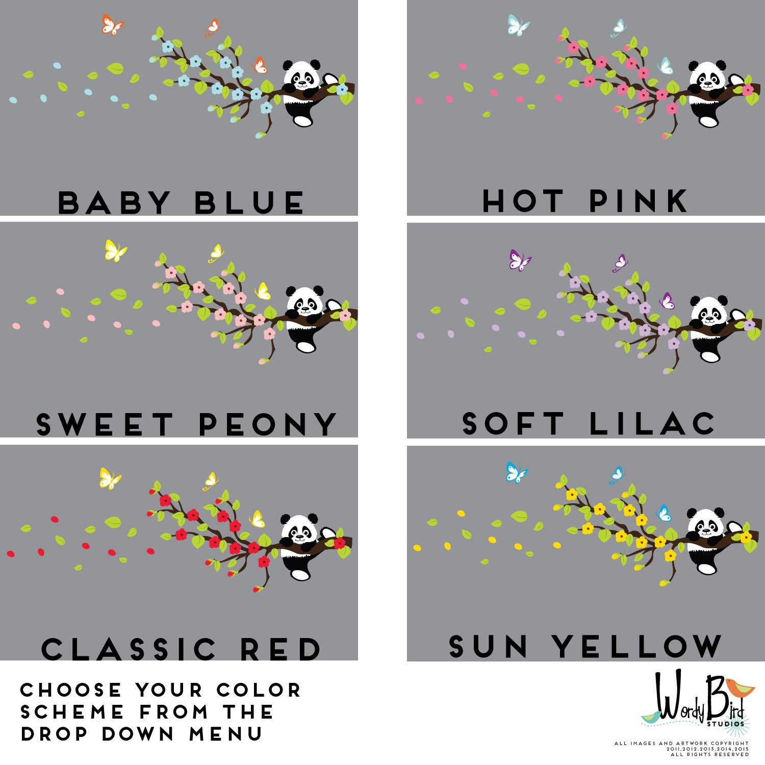 Cherry Blossom Wall Decal Panda Wall Decal Panda Bear Etsy Australia