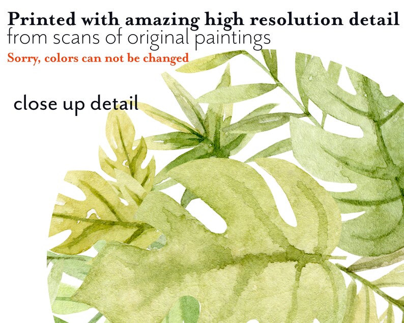 Tropical Jungle Leaves Wall Decals Made From Fabric Peel and Etsy