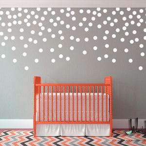 Easy Polka Dot Wall Decals Wall Decor Stickers, great for dorms or rentals, lots of colors Peel and Stick Confetti Dots Decal WBDOTS image 5