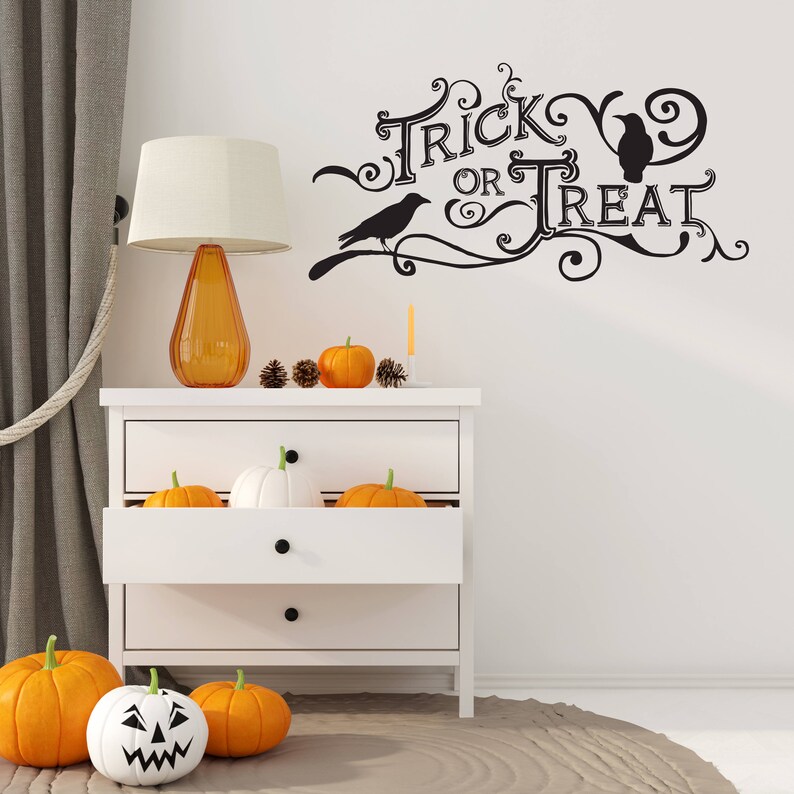 Trick or Treat Halloween Wall Decal Handwritten Farmhouse - Etsy
